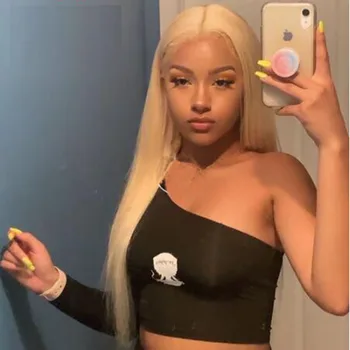 

Blonde 613 Brazilian Lace Front Wig Human Hair Wigs for black women Pre Plucked With Baby Hair Straight Transparent Hair 13x4