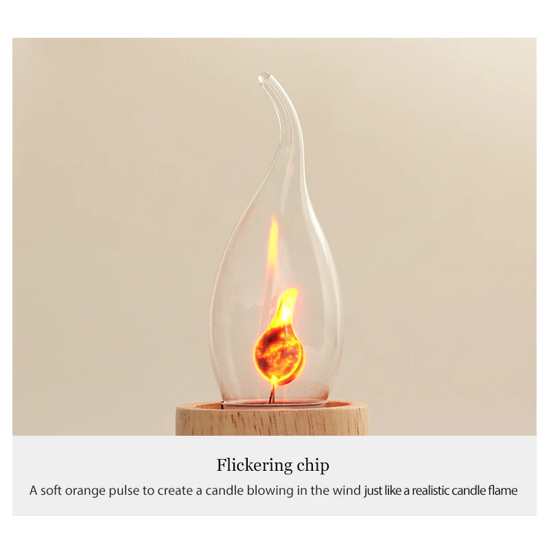 Vintage Flickering Flame LED Candle Light Bulb - Retro Decor Energy Saver Lamp