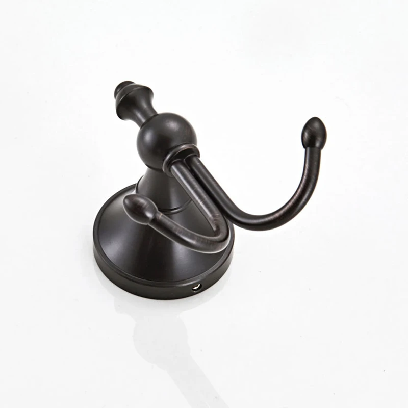 Robe Hooks Antique/Black Brass Towel Hooks Cloth Towel Bath Coat Hanger Door Wall Hook Retro Home Deco Bathroom Accessories Rack self adhesive hook