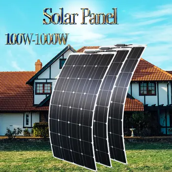 

solar panel 100w 12v waterproof bendable Monocrystalline solar cell flexible panels solar for tent car battery motorhome