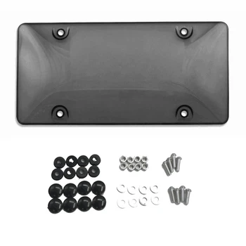 

1Pcs Black License Plate Tag Holder Bracket Frame Bumper Shield Cover Mounting Kit + Screws US Plug