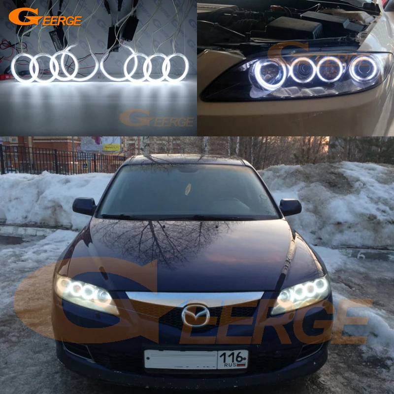 Для Mazda 6 Mazda6 Mazdaspeed MS6 2002 2008 отличный 8 шт. ультра яркие ангельские глазки Halo кольца