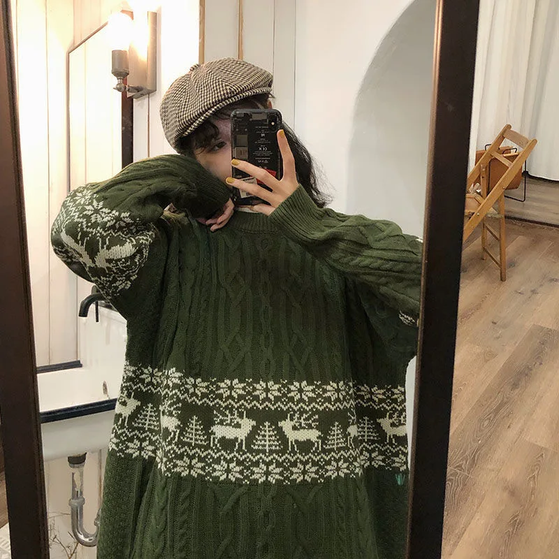 

2020 autumn and winter new Korean version of Harajuku sweater loose pullover sweater coat top trend
