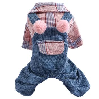 

New Dog Cat Jumpsuit T-shirt Striped Pocket Design Cat Puppy Coat Spring/Autumn Clothes Appeal for Dogs Cats