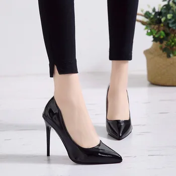 

summer and autumn black and white single thin heel high-heeled shoes wedding shoes women
