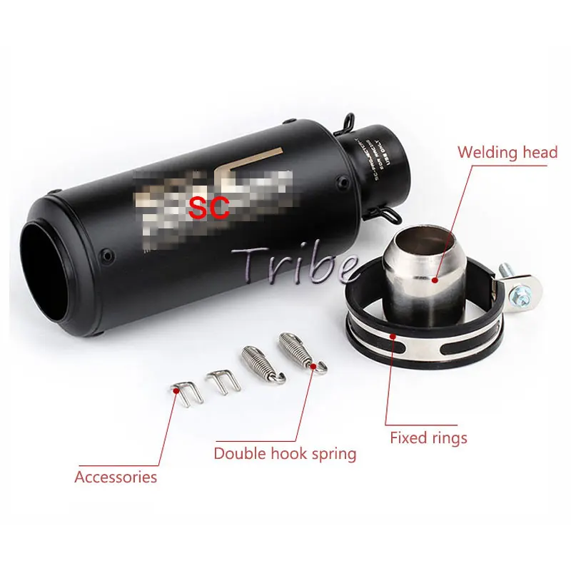 Универсальный Escape Moto rcycle выхлопная труба Akrapovic SC для мотокросса 51 мм 60 мм Глушитель для suzuki ltz 400 crf 230 Z900 Pitbike