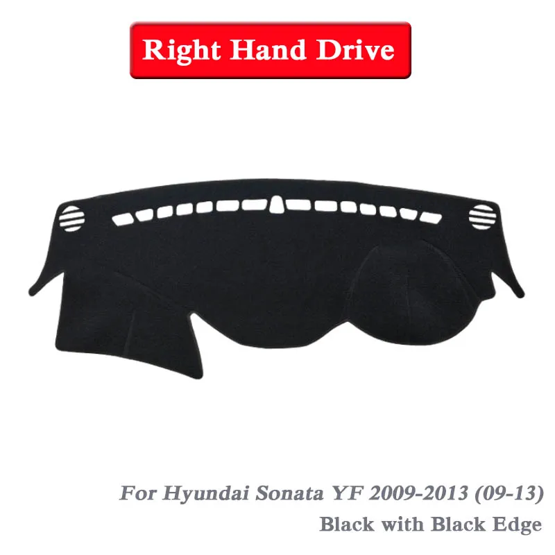Black RHD 09-13 Car Styling Dashboard Protective Mat Shade Cushion Pad Rose Carpet For Hyundai Sonata YF LF 2009- RHD&LHD Accessory - Название цвета: Black RHD 09-13