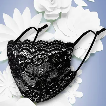 

Lace Embroidery Masks Reusable Washable Windproof Breathable Protect Mask adjustable Protective mascarillas Washable Masks