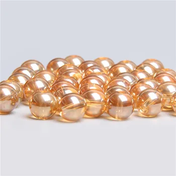 

6 8 10 12 mm Champagne glass beads round smooth Loose Beads For Jewelry Making diy handmade bracelet necklace glass wholesale