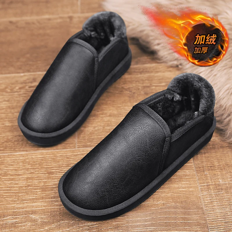 Leather Ankle Men Boots Casual Shoes Cheap Outdoor Waterproof Work Safety Shoes Mens Snow Boots Sneakers Warm Military Boots