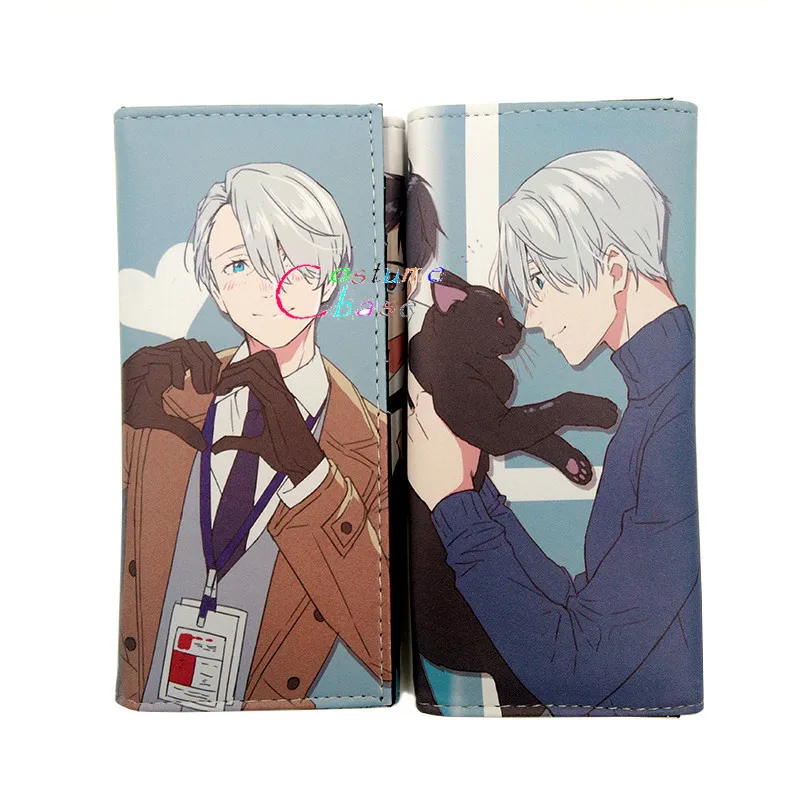 

Cartoon Anime YURI!!! on ICE Wallet Long Style Victor Nikiforov PU Leather Purse Multi Card Holders Cosplay