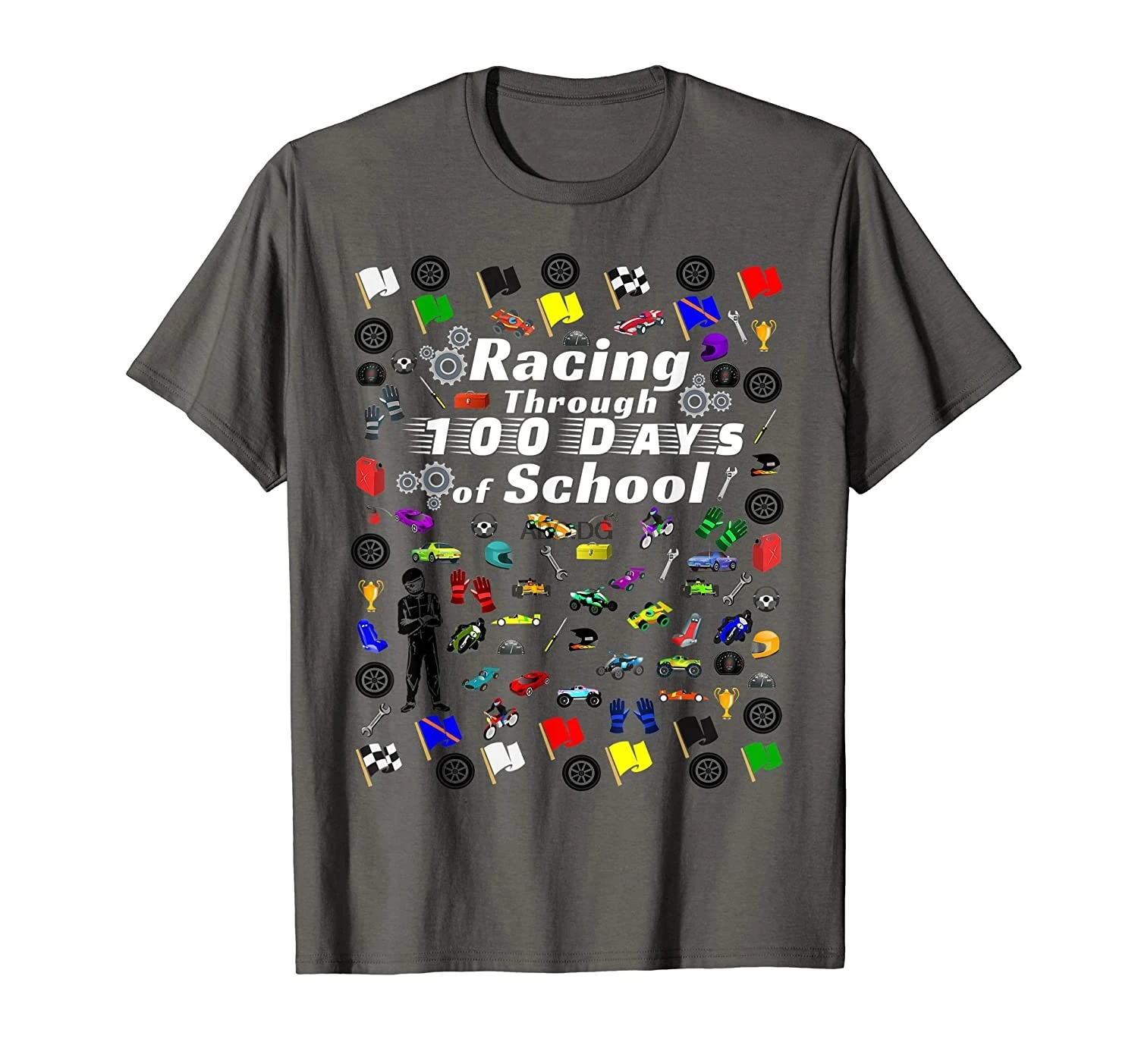 Racing Through 100 Days of School Race Car Themed T-Shirt |