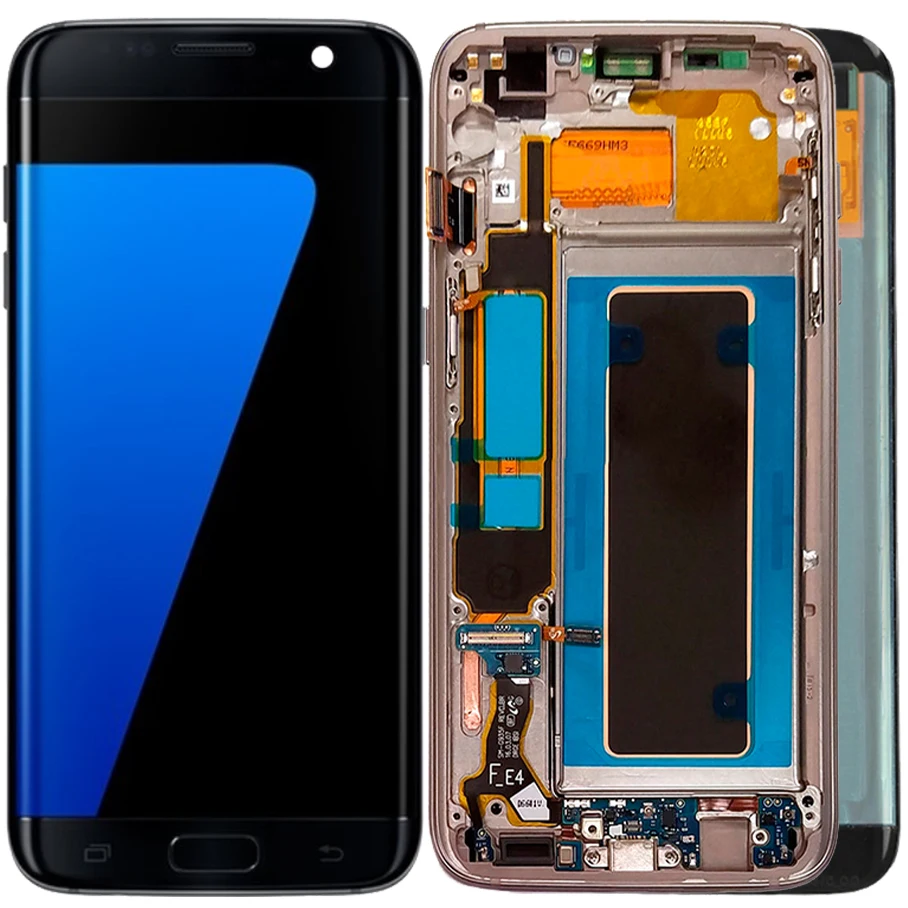 

New S7 Edge AMOLED LCD For Samsung Galaxy S7 Edge LCD With Frame For Samsung S7 Edge G935F LCD Display Touch Screen Assembly