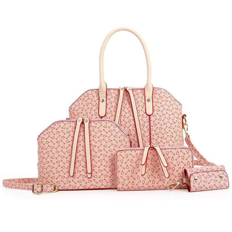 

Arrowhead Pattern Four-piece Set 2019 Korean-style Fashion Luxury Versatile Large Capacity Different Size Bags One-Shoulder Diag