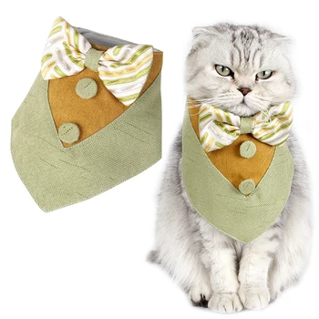 

Legendog Pet Scarf Fashion Cute Elegant Bowknot Decor Dog Bandana Bib Pet Bib Canvas Bandana for Dog Cat Accessories