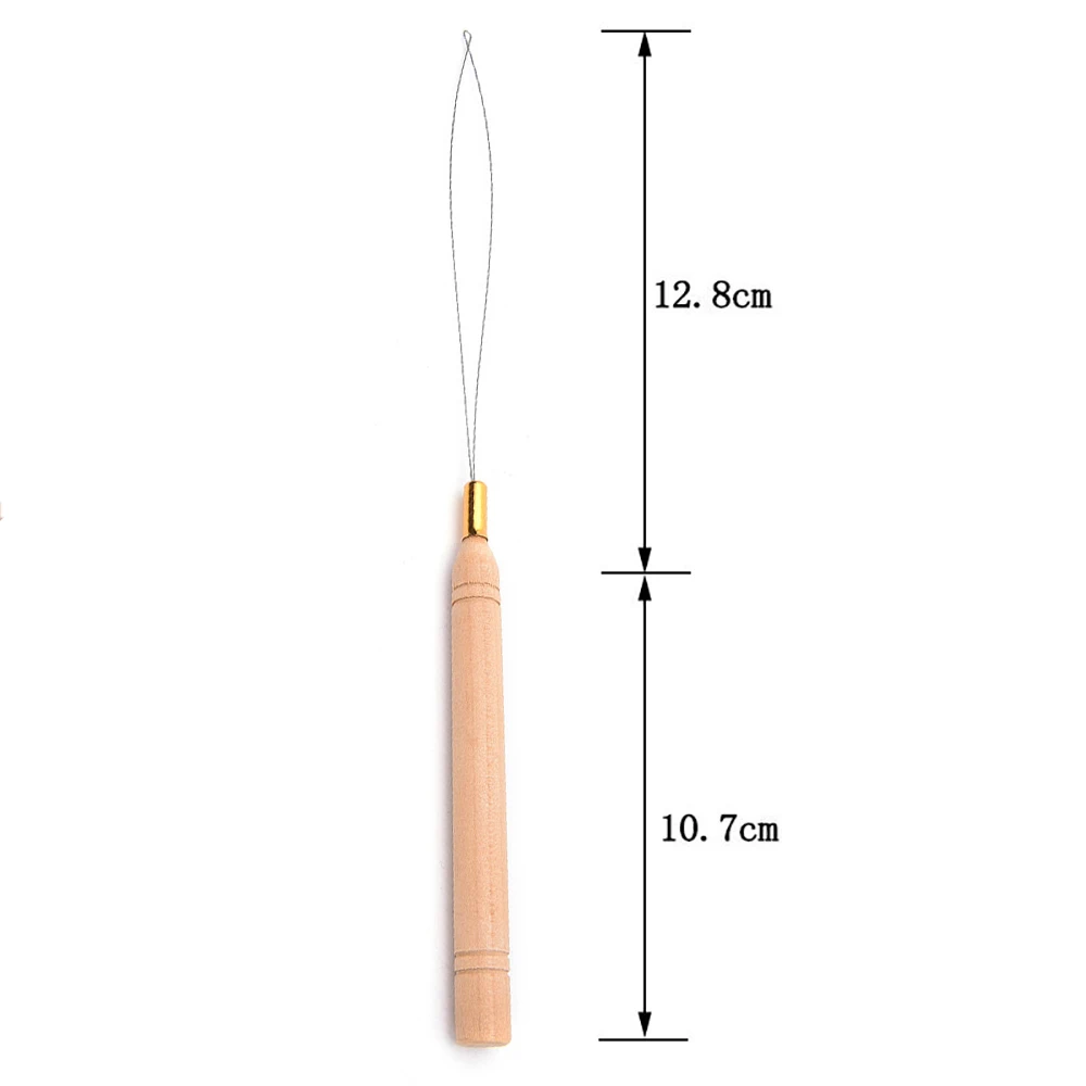 Hair Extensions Tool 5 pcs micro rings loop tool loop threader pulling needle used with hair plier and beads for human hair feather extension tools