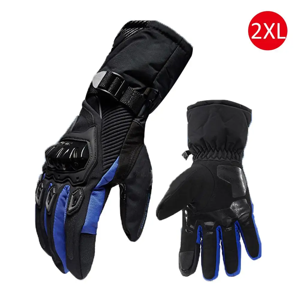 Мотоциклетные перчатки водонепроницаемые ветрозащитные зимние теплые Guantes Moto Luvas сенсорный экран Motosiklet Eldiveni защитные перчатки для верховой езды - Цвет: Blue