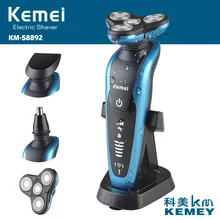 Kemei электробритва 3 в 1 моющийся триммер для бороды для тела для мужчин с плавающими лезвиями перезаряжаемый бритвенный станок для бритья F30