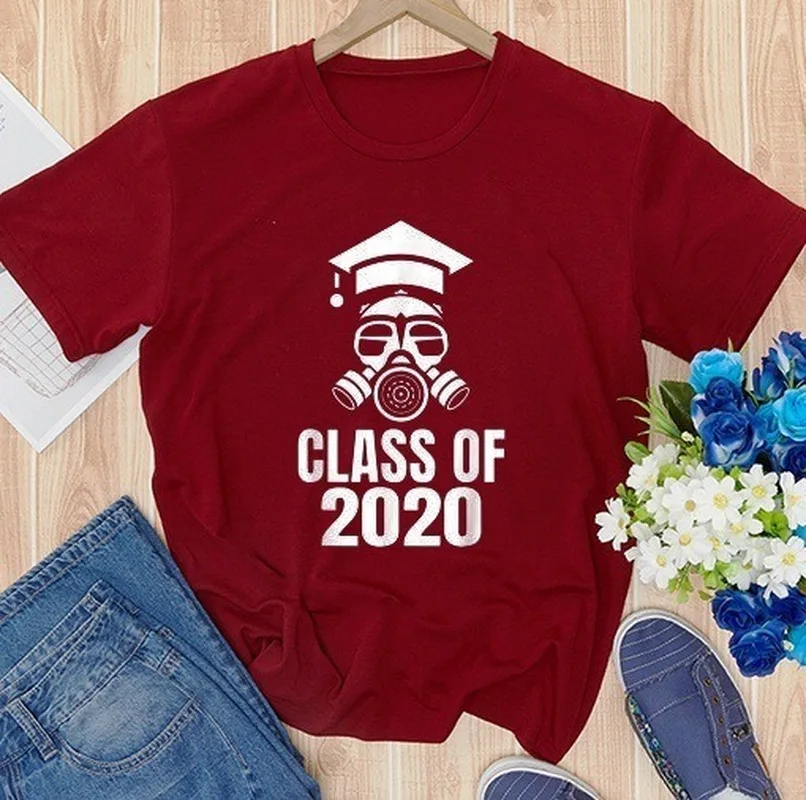 

Class of 2020 Letter Print T Shirt Women Short Sleeve O Neck Loose Tshirt Summer Women Tee Shirt Tops Camisetas Mujer
