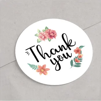 

120pcs/pack Flower Thank You Stickers Wedding Favors Party Handmade Labels Baking DIY Gift Stickers