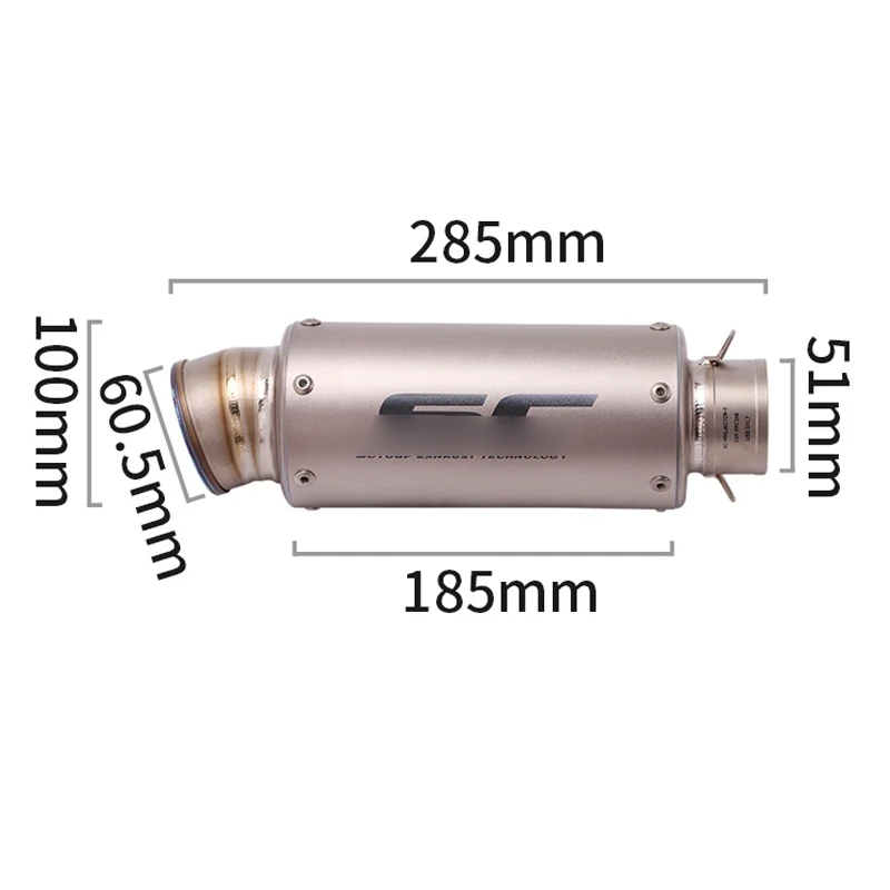 C ( 51 mm ) Мотоцикл из титанового сплава 51/61 мм выхлопная труба для уличного велосипеда ATV из углеродного волокна Escape No DB Killer универсальные наконечники для велосипеда - Цвет: C ( 51 mm )