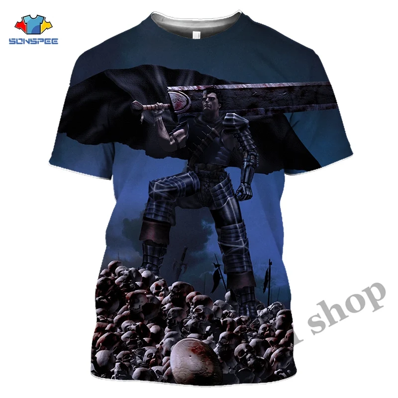 Comics Berserker T shirt Men 3D Print Horror T-Shirts Women Summer Tshirt Harajuku Anime Knight Tee Tops Harajuku Short Sleeve (13)
