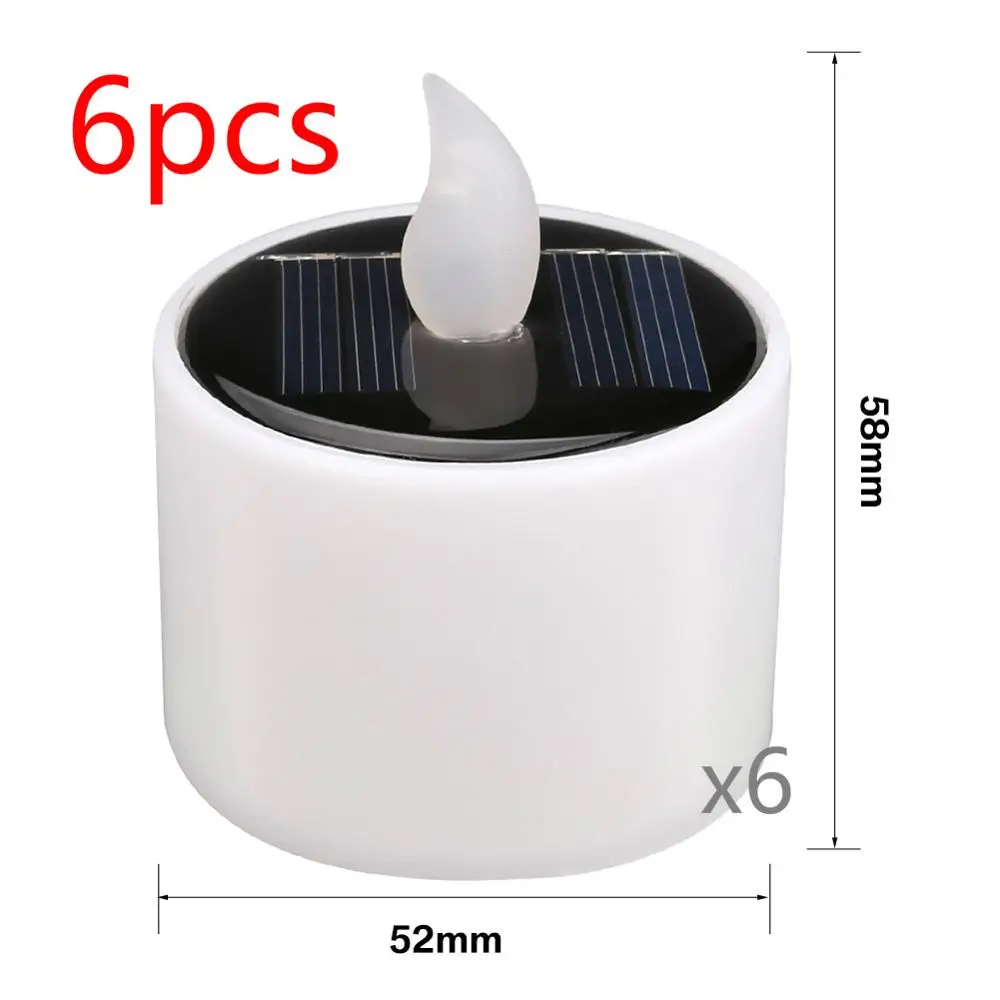 6Pcs Small White Высокое качество водонепроницаемый Солнечный светодиодный свечи беспламенные электронные чайные ОГНИ лампы фестиваль Свадьба романтический декор Прямая поставка - Цвет: 6Pcs Small White