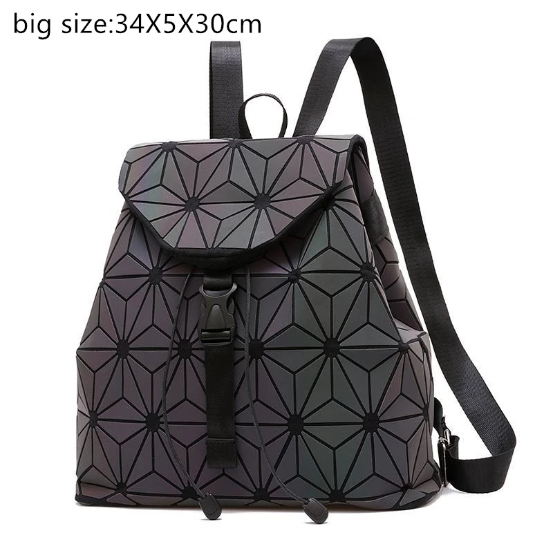 Женский рюкзак со светящимися геометрическими клетчатыми пайетками, женские рюкзаки для девочек-подростков, сумка на шнурке, голографический рюкзак - Цвет: backpack