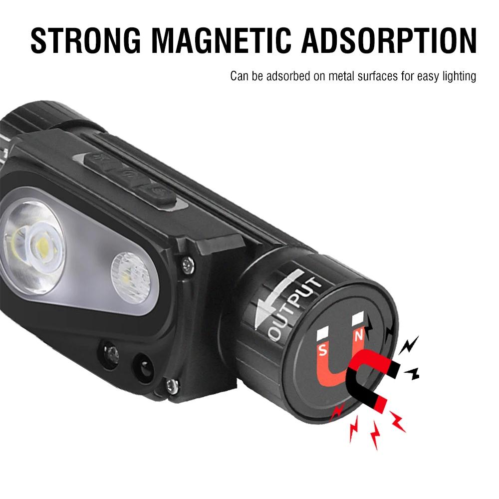 Boruit XHP50 LED Headlamp 3-Mode Zoom Headlight 4000LM High Power