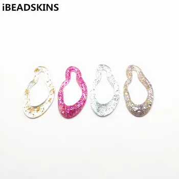 

New arrival!43x22mm 50pcs Resin Built-in shell irregular oval charm for Earrings parts,Jewelry Accessories,hand Made Jewelry DIY