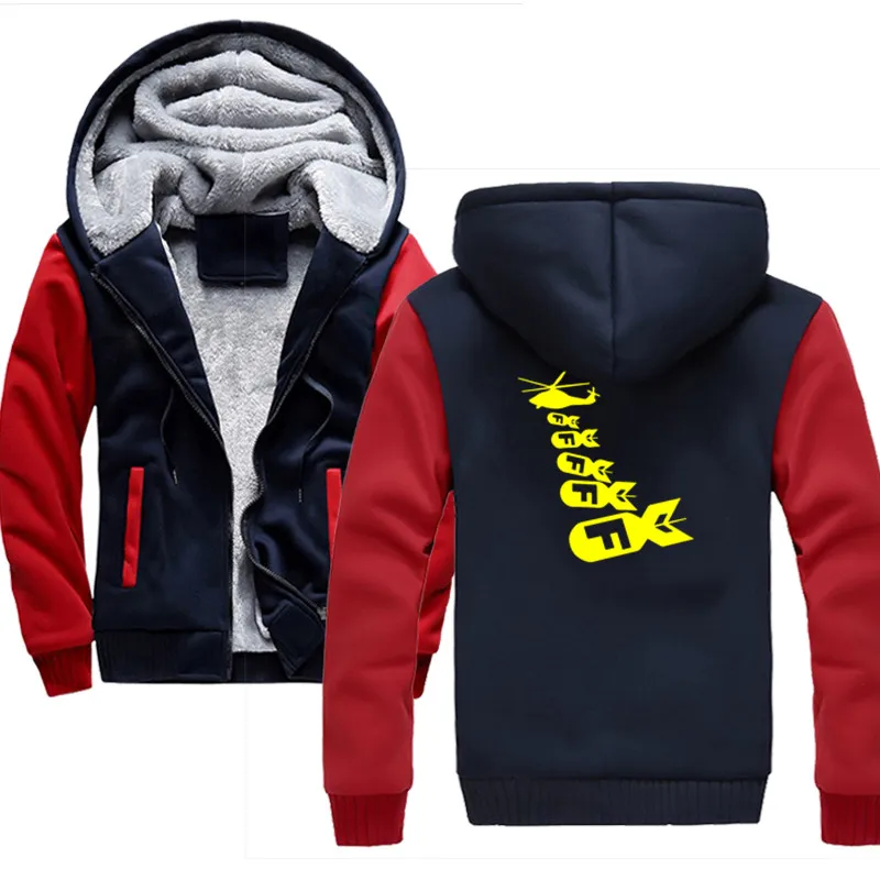F Bomb вертолет зимние мужские куртки толстые флисовые толстовки с капюшоном мужская Толстовка однотонное повседневное Мужское пальто брендовая одежда - Цвет: Red blue