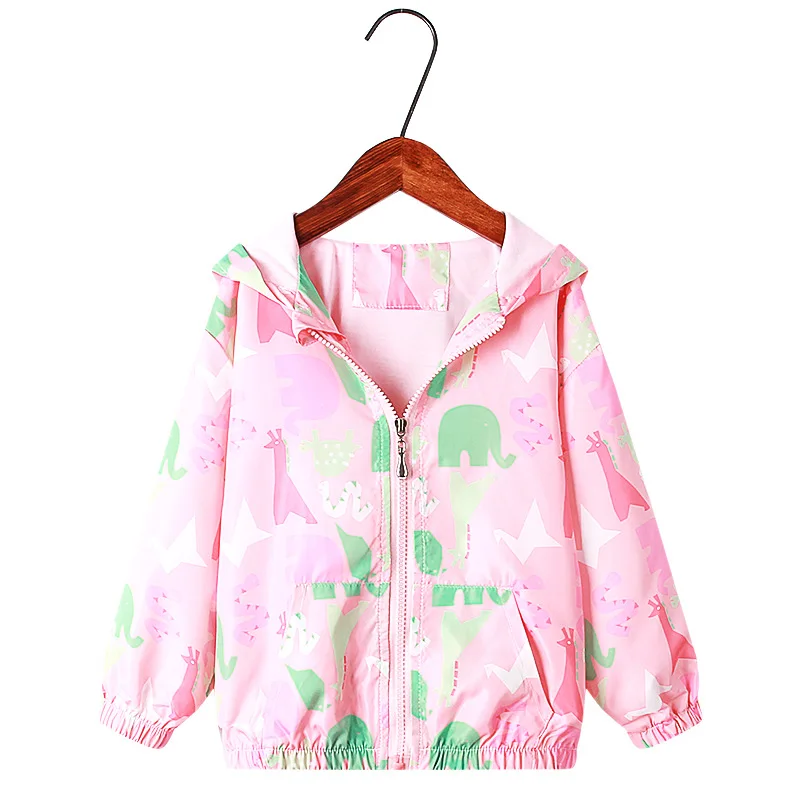 Spring Jacket for Girls Coats Hooded Unicorn Rainbow Pattern Baby Girls Clothes Outerwear Kids Windbreaker Autumn Girls Jackets Outerwear & Coats Outerwear & Coats