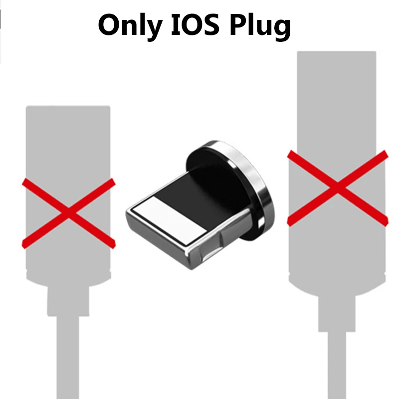 Тегеран 2 м Магнитный Micro USB кабель для samsung S9 huawei usb type C Быстрая зарядка для iPhone XS X Max 8Plus магнитные телефонные кабели - Цвет: Only IOS Plug