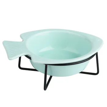 

Pet Supplies Cat Bowls Dog Bowls Protect The Spine Cute Fish Shape Dining Table Cat Bowl Water Bowl Food Pet Feeder
