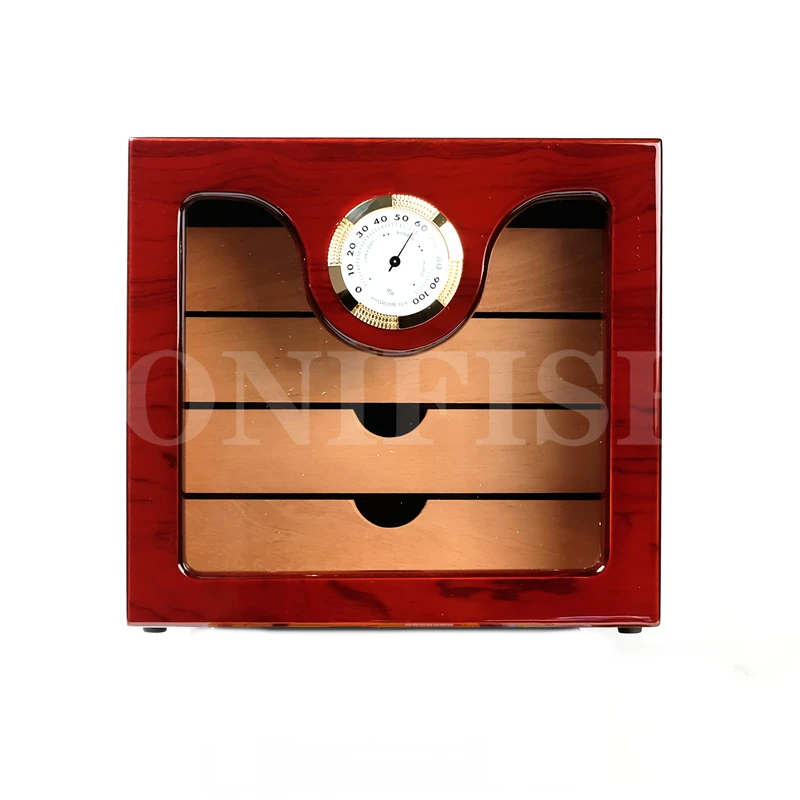 Wooden Medium Cigar Cabinet Humidor Cedar Wood Lined Humidifier Hygrometer 4 Layer Drawers Decent Storage Box | Дом и сад