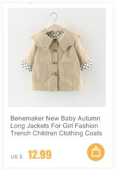 Benemaker/Детские Пальто Повседневная осенняя куртка с капюшоном для девочек милый Тренч с заячьими ушками, верхняя одежда для малышей JH022