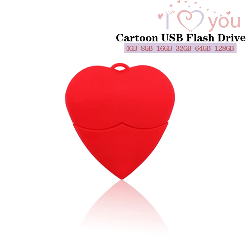 usb флешка Флеш накопитель USB 64 ГБ флеш с мультяшным сердцем мини 128 карта памяти 4 8