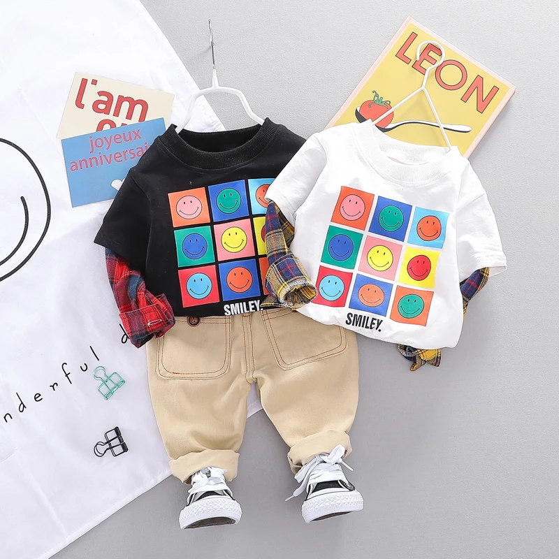 HYLKIDHUOSE/ весенние комплекты одежды для младенцев; одежда для малышей; футболка с длинными рукавами и штаны; одежда для отдыха для девочек и мальчиков