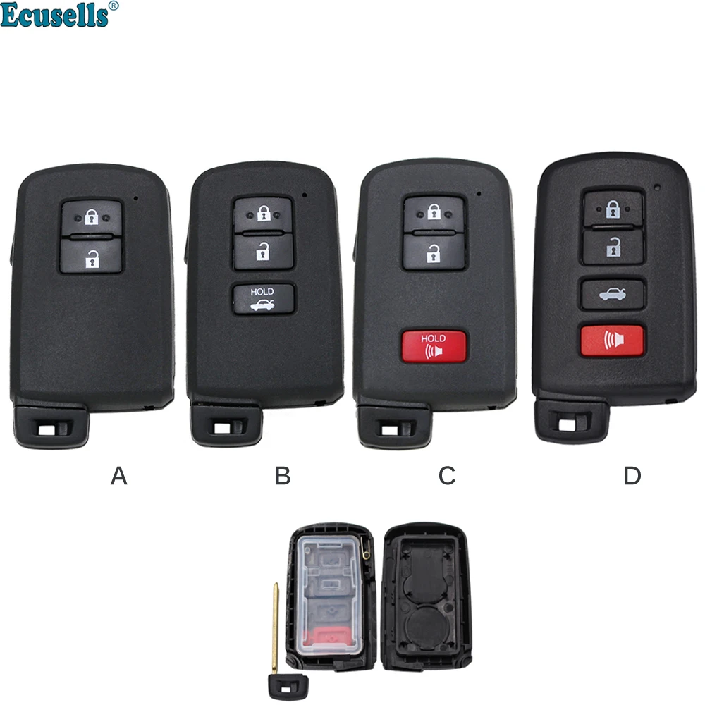 2/3/4 Buttons Replacement Smart Remote Key Shell Case Fob for Toyota Avalon Camry RAV4 2012-2015 with Insert Key key case car remote key car key car key shell key shell