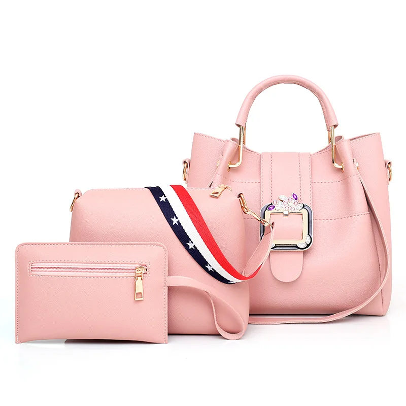 

Pieces of Sets WOMEN'S Bag 2018 Europe And America Fashion New Style Wide-Strap Different Size Bags Versatile Hand Shoulder Bag
