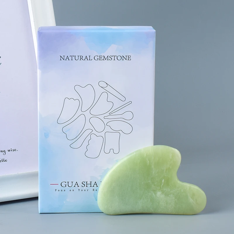 Gouache Face Body Scraper Xiuyan Jade Scraping Board With Box Foot