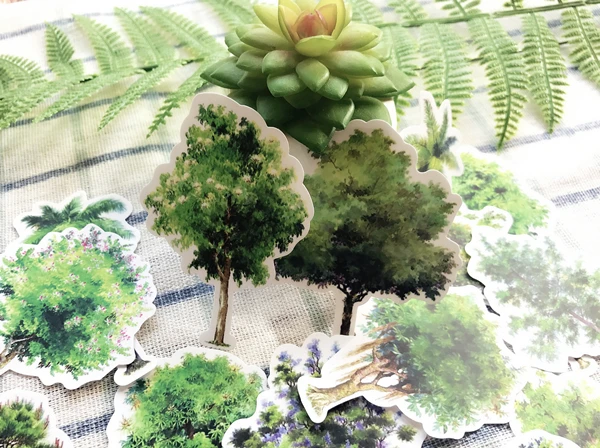 18 шт./компл. Винтаж Four Seasons дерева листья-наклейки для рукоделия Скрапбукинг альбом мусор Журнал Планировщик декоративные Стикеры s