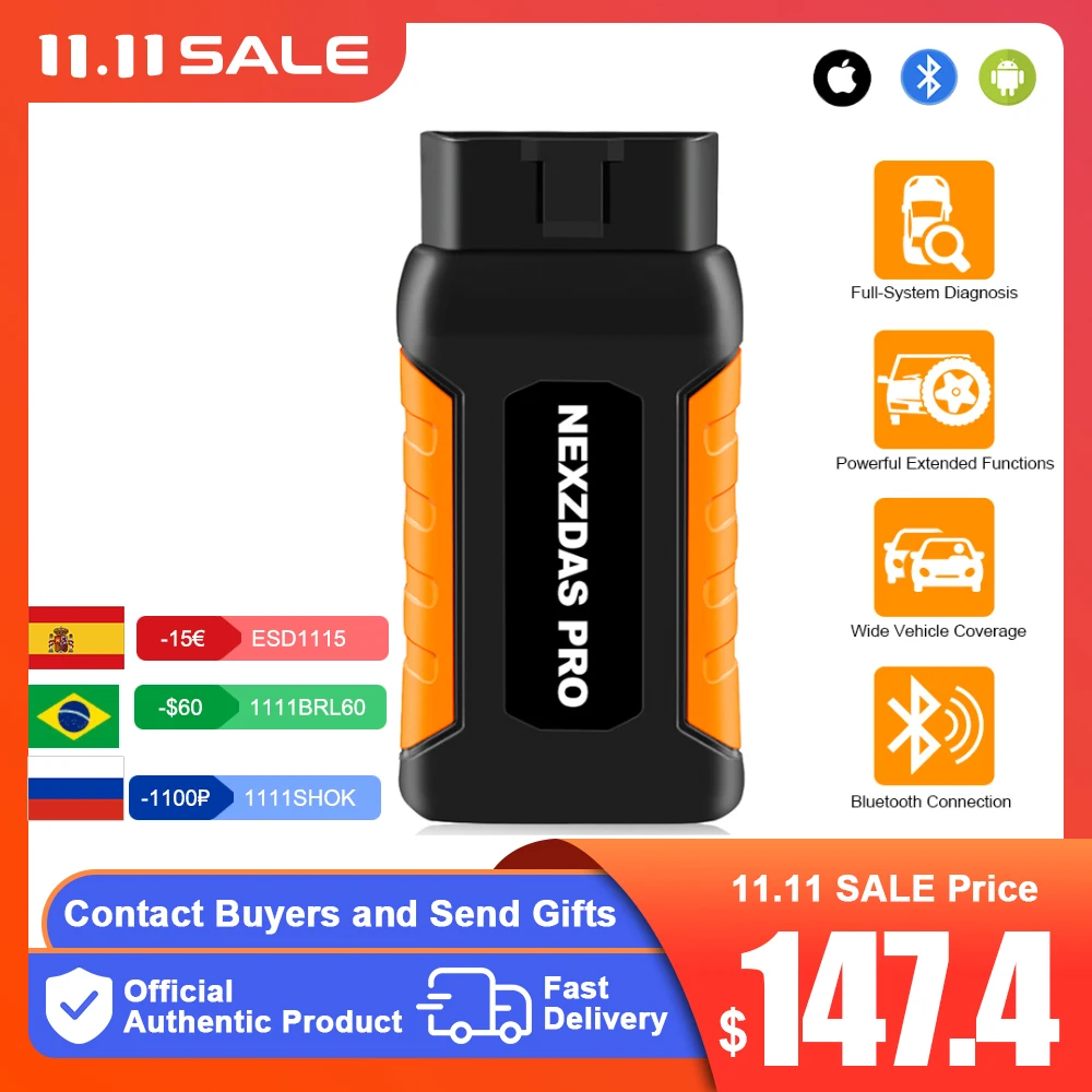 PROD 1005002547470850 HUMZOR obdii Scanner Auto Car Diagnostic OBD
Scanner ND326 Support Android Full System Oil Reset ODB2 elm327 Scanner
Car Tools