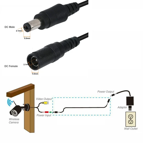 CCTV 보안 카메라용 DC 전원 연장 케이블, 잭 소켓, 수 플러그, 5.5mm x 2.1mm, 5M, 10M, 15M, 20M, 30M, 50M 전원 케이블 4