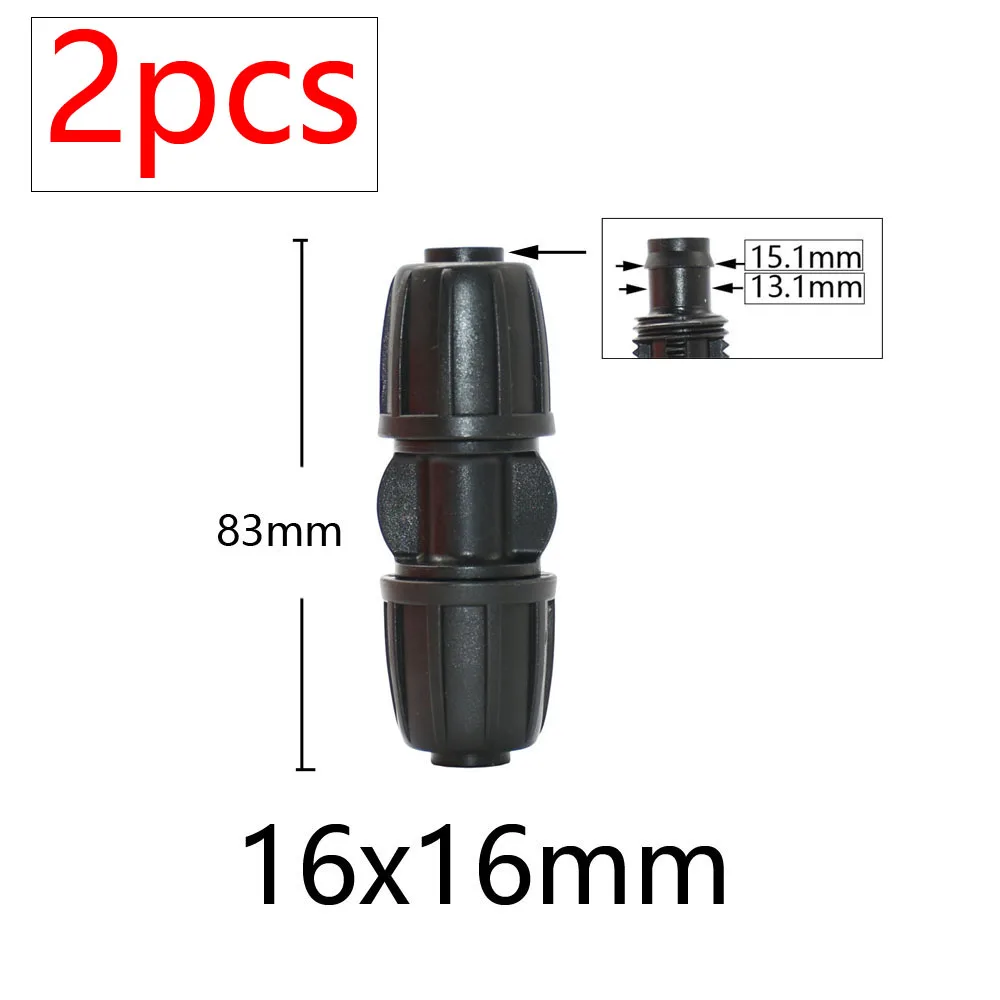 plant watering kit 2Pcs 16mm 1/2'' PE Pipe Connector Splitter Tee Coupling Threaded Lock to 4/7mm 3/5mm Hose Garden Watering Drip Irrigation drip irrigation kit for container gardening