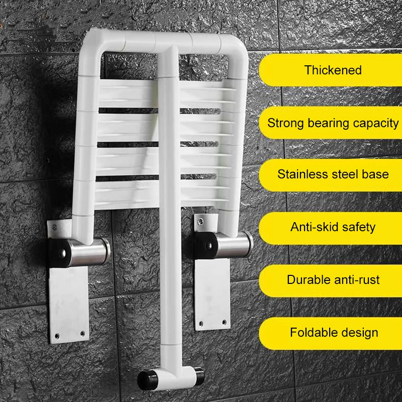 ELLEN Bathroom shower stool safety non-slip elderly disabled barrier-free bathing chair foldable stainless steel EL85014 3
