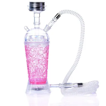 

KyqRtz Mini bottle shape acrylic water bottle shi sha hookah set with smoke pipe、hookah hose and hookah accessories