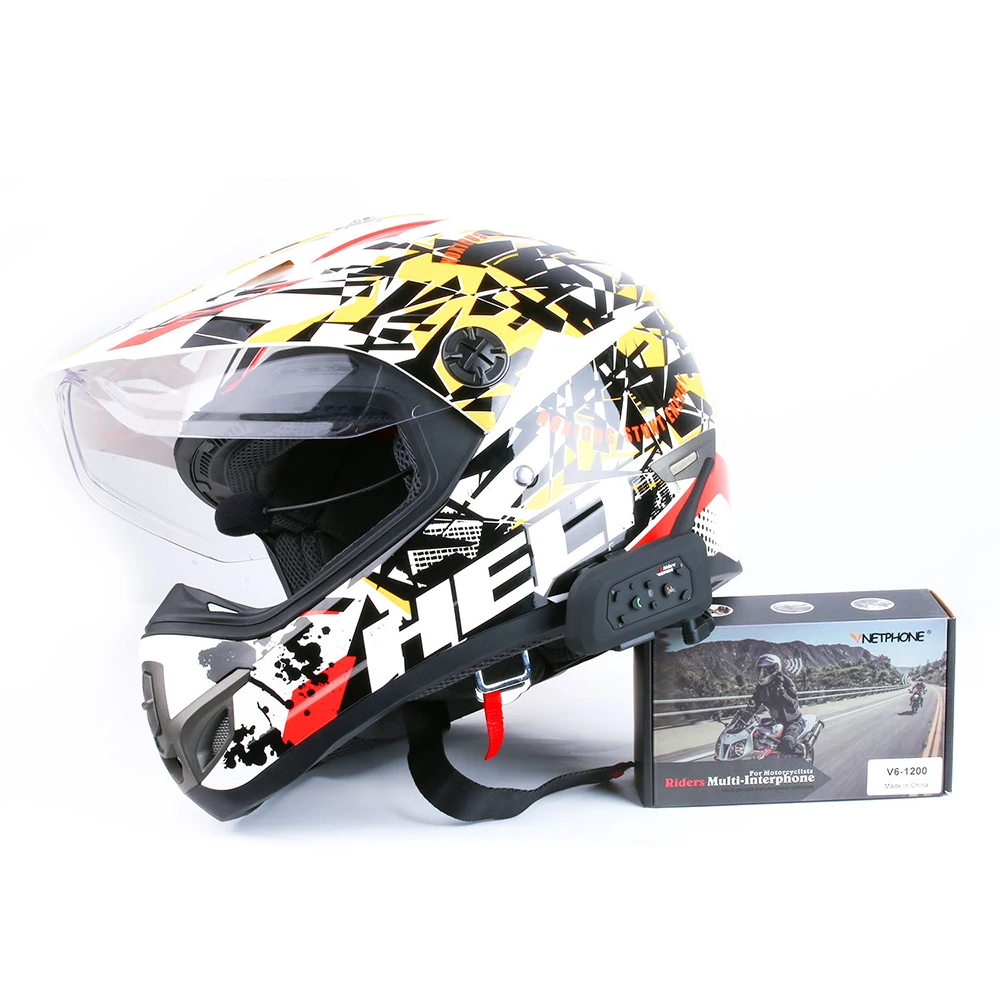 Мотоциклетный шлем Bluetooth 3,0 V6 1200M 6 Rider Беспроводная рация CSR BC5 аксессуары для украшения мотоцикла зарядное устройство кабель