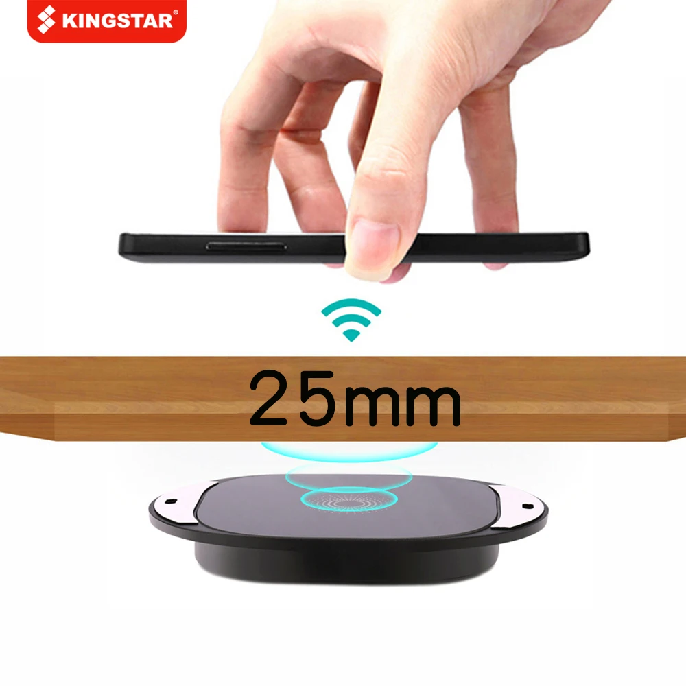 KINGSTAR Wireless Charger Invisible Marble Desktop Furniture Table Hidden Adsorption Charging for IPhone XR 11Pro Samsung S10 9 | Мобильные