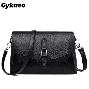 

Gykaeo Cowhide Hand Bag Women's Leisure Multi-functional Small Crossbody Bags for Women Genuine Leather Messenger Shoulder Bag
